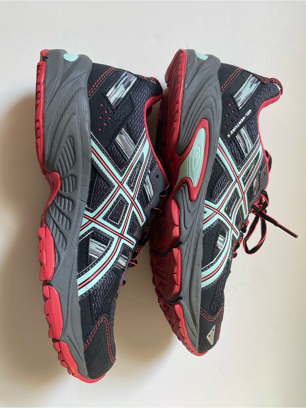 ASICS Women's Black with Mint & Coral Athletic Running Shoes